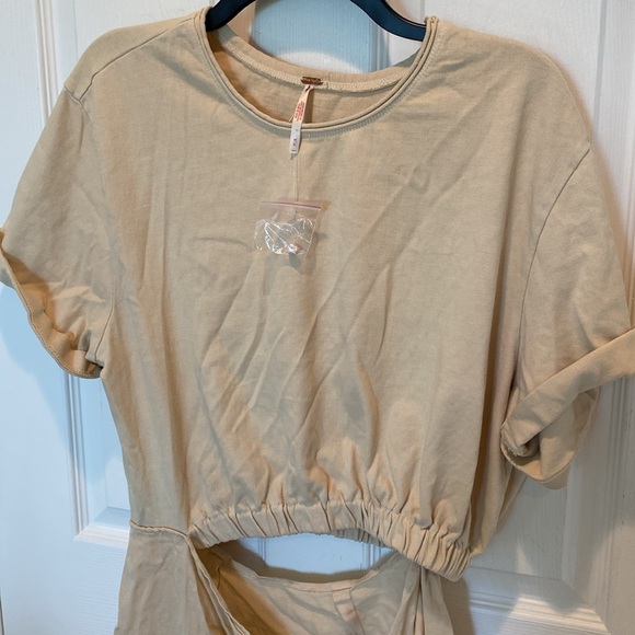 Free People Tan Tie-Front Dress - Picture 2 of 3
